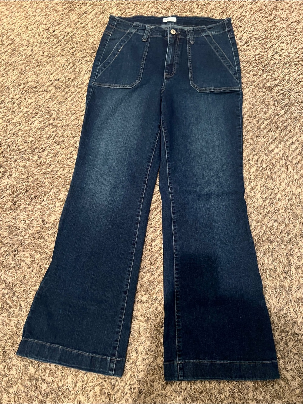 Laura Ashley Dark Indigo Wide-Leg Flare Jeans